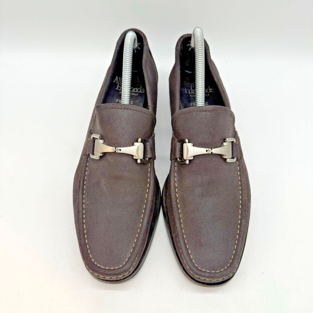 Allen Edmonds Fiesole Horse Bit Loafer Men's 9.5D Dark Brown Waxed Leather Shoes - Picture 6 of 14